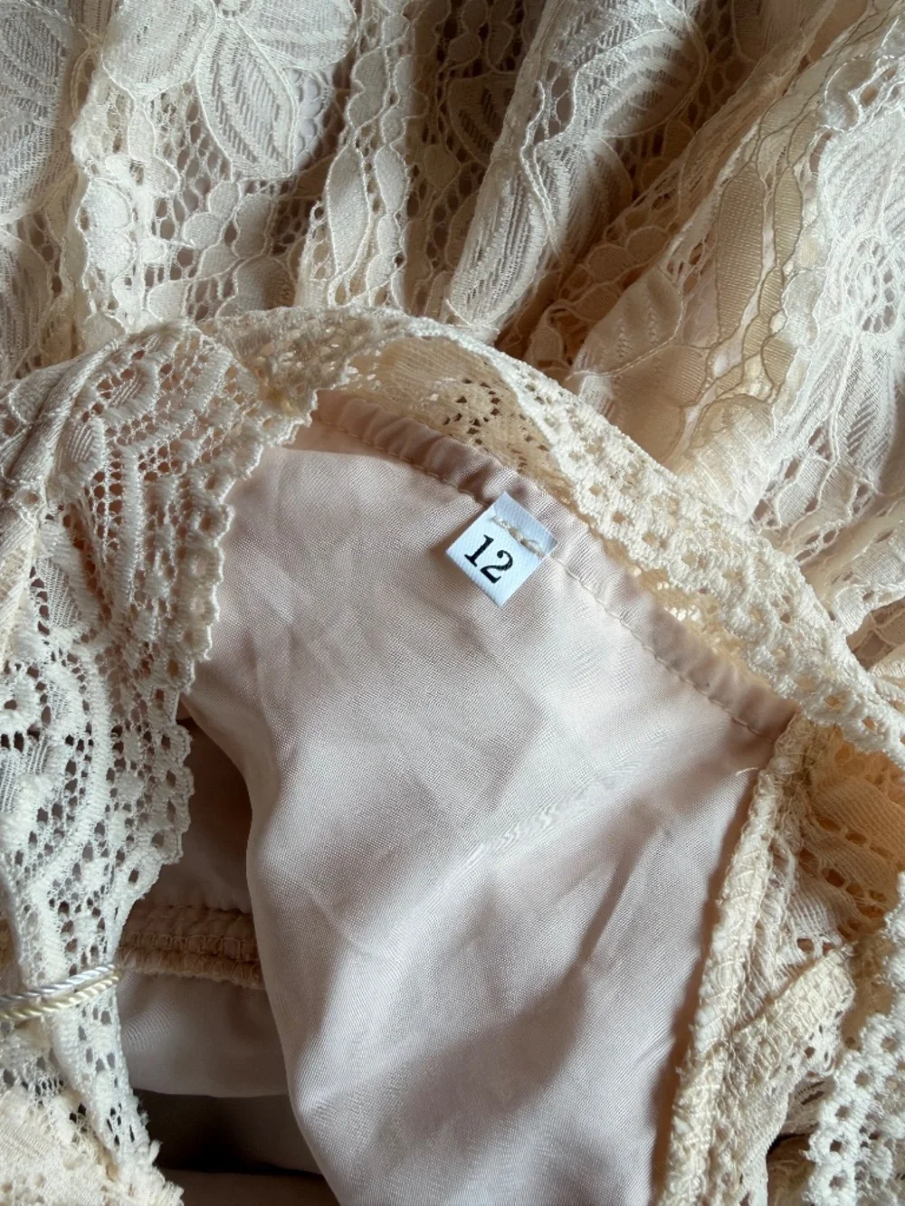 NWT Girls Boho Lace Maxi Dress Cream Ivory Tiered Formal Dress 12